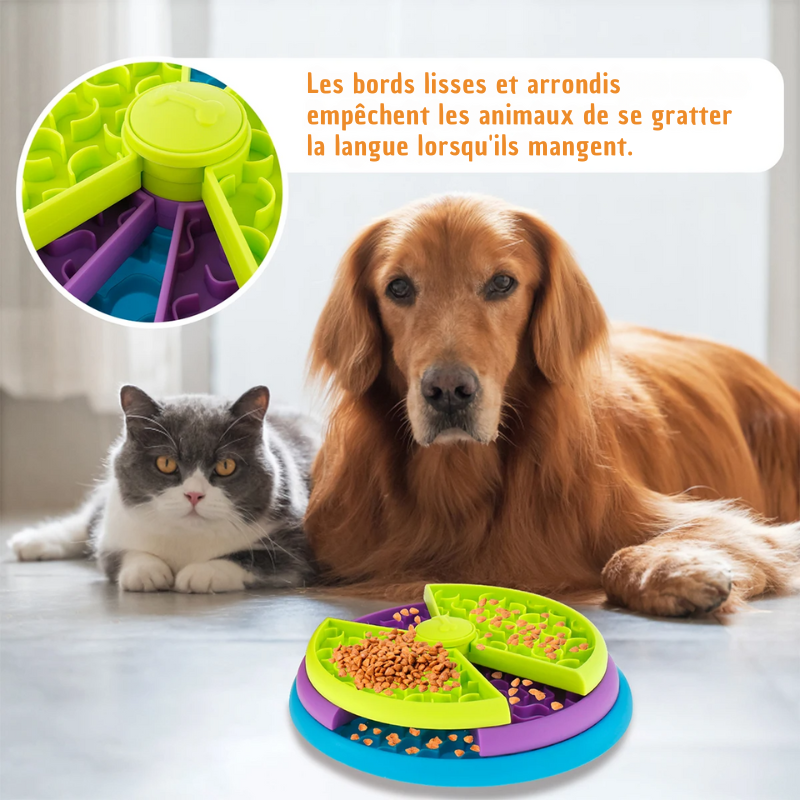 Mangeoire puzzle lente pour animaux de compagnie