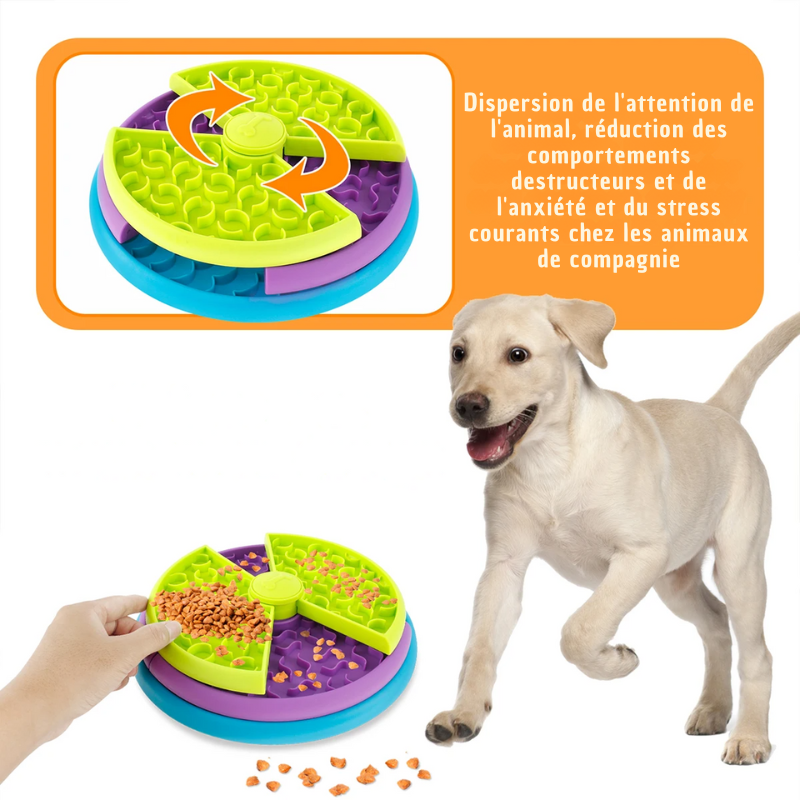 Mangeoire puzzle lente pour animaux de compagnie